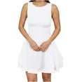 thumbnail image 2 of Blmnix A-Line Cute Dresses Party Mini Plain Athleisure Crew Neck Sleeveless Dresses, 2 of 7