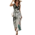 thumbnail image 2 of Chinese Ink Painting Bamboo Dress Fashion Boho Beach Long Dresses Female Party Printed Maxi Dress, 2 of 9