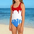 thumbnail image 2 of Shadoumai Girls Swimsuit One Piece Size 10 High Waisted Tankini Set Quick Drying Tropical Print Girls Dress Up Clothes Cutout Adjustable Straps Swimwear Shorts and Skirt, 2 of 4