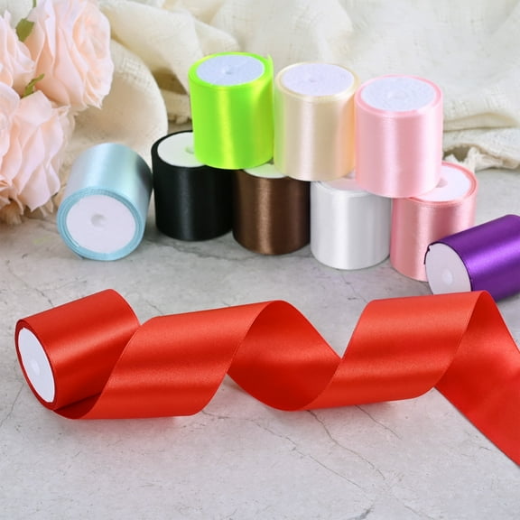 THEGLY Rainbow Ribbon Double Face Satin Ribbon 10 Colors, 2 inch X 3 Yards (10 Pack)