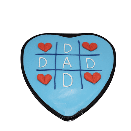 Freshness Guaranteed, DAD's Chocolate cake with frosting, Fresh Bakery, Heart Shape, Whole, Decorated,