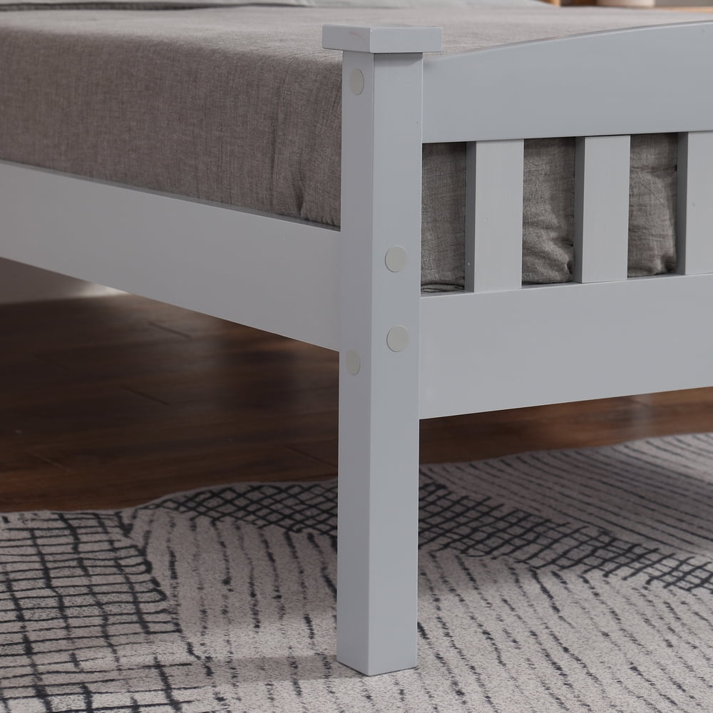 Lowestbest Bed Frame Twin Size with Headboard and Footboard, Gray Lowestbest Bed Frame Twin Size with Headboard and Footboard, Gray