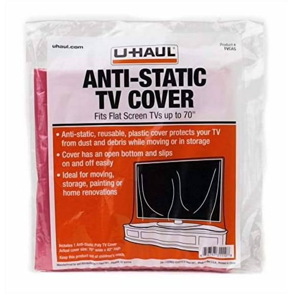 U-Haul Anti-Static TV Cover (Fits Flat Screens up to 70") - 70" x 42"