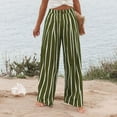 thumbnail image 4 of Mohiass Wide Leg Dress Pants for Women Business Casual Elastic Waist Comfy Work Pants Baggy Lounge Pants Trousers with Pocket Green M, 4 of 7