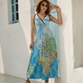 thumbnail image 5 of World Chart WORLD MAP Print Sleeveless Dress Dresses Women Summer Evening Dresses Ladies Bohemia Long Dresses, 5 of 9