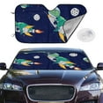 thumbnail image 3 of Lsque Astronaut Dinosaur and Space Car Windshield Sun Shade | Accordion Folding Style Auto Shade for Car Truck SUV Van | Blocks UV Rays Sun Visor Protector | Medium, 3 of 7