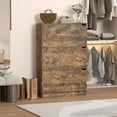 thumbnail image 4 of Shoe Storage Cabinet with 3 Flip Drawers, 47" Slim Wood Shoe Cabinet with Adjustable Shelf, Freestanding Hidden Shoe Rack Organizer for Entryway, Hallway, Brown, 4 of 17