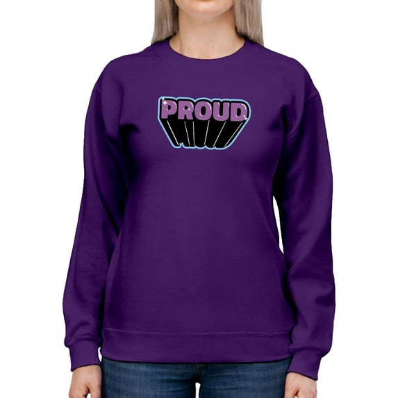 Proud Purple Glitter Banner Sweatshirt Women -Smartprints Designs, Female 5X-Large