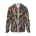 thumbnail image 2 of Uemuo Watercolor Romantic Paisley Pattern Women's Full Zip UPF 50+ Sun Protection Hoodie Jacket Long Sleeve Sun Shirt Hiking Outdoor Performance with Pockets-Small, 2 of 9