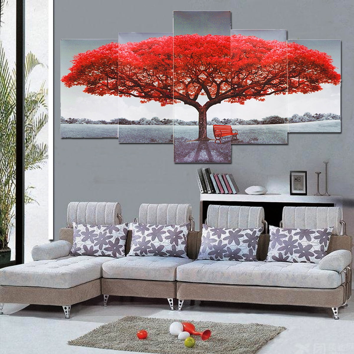 Canvas Painting,Unframed Living Room Adornment Picture Red Tree Canvas