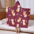 thumbnail image 5 of Christmas Corgi Hooded Bath Towel，50"x30" for Ages 3 To 12 Kids, Quick Dry Lightweight Soft Microfiber Hood Beach Towel Cover Up for Kids, 5 of 7