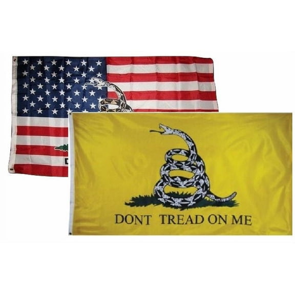 3x5 3'x5' Wholesale Combo Set USA Gadsden & White Snake Gadsden 2 Flags Flag