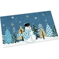 thumbnail image 4 of Christmas Snowman Front Door Mats,Xmas Tree Blue Doormat Water Absorbent Floor Mat,Winter Snowflake Bath Rug,Non Slip Entrance Rugs for Kitchen Bedroom Living Room 20x31in, 4 of 4