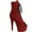 Red Faux Suede/Red Faux Suede, variant on Women's Pleaser Adore 1021FS Open Toe Bootie