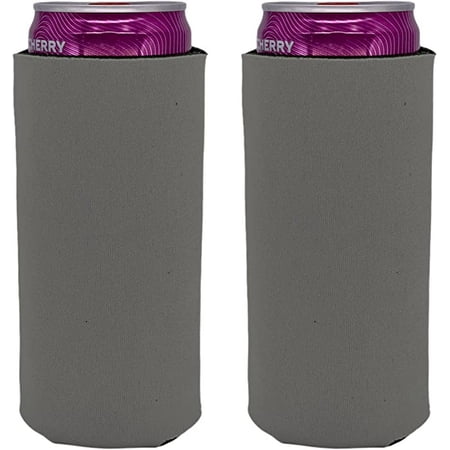 

Blank Soft Foam Collapsible Slim Can Coolie (Gray 2 Pack)