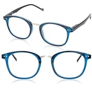 In Style Eyes Modern Oval Clear Frame Readers Black 2.00