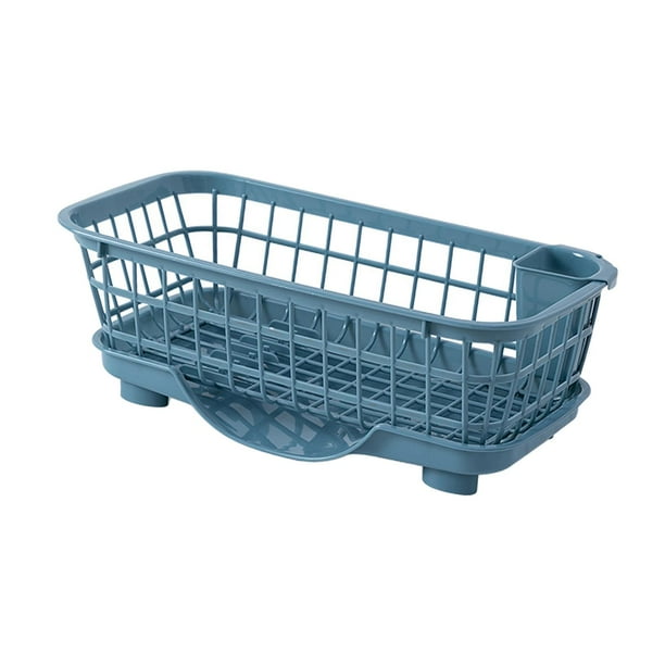 Escurreplatos para cocina, organizador de platos, soporte para el baño del hogar azul