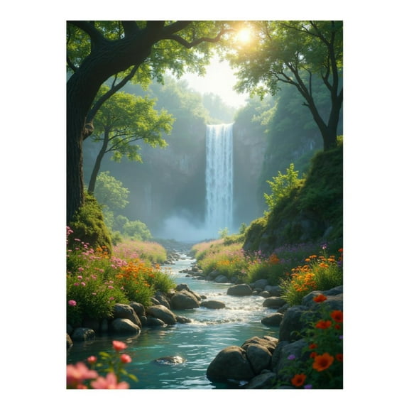 Diamond Art Kit for Adults, Waterfall Serenity Amidst Nature Diamond Painting for Adults Beginners, DIY Diamond Art Painting Kits, 5D Diamond Painting Crafts for Home Decor 12x16 Frameless