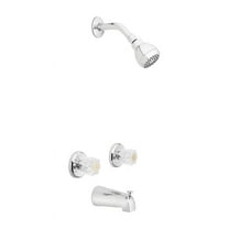 OakBrook Essentials Two Handle Tub and Shower Faucet, Chrome