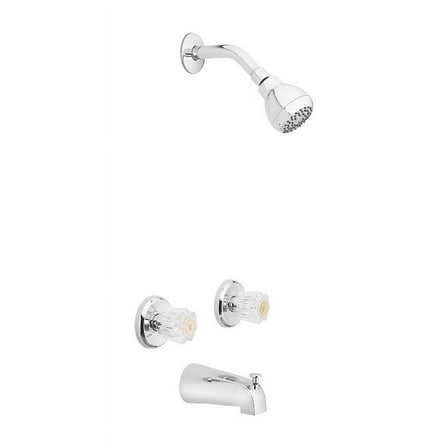 OakBrook Essentials Two Handle Tub and Shower Faucet, Chrome