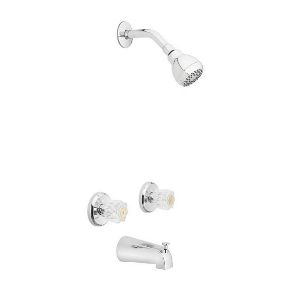 OakBrook Essentials Two Handle Tub and Shower Faucet, Chrome