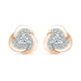 thumbnail image 1 of DGOLD Boucles d'Oreilles Clous Mode en Or Rose 10 Kt avec Diamants Blancs Ronds pour Femmes (3/8 cttw), 1 of 4