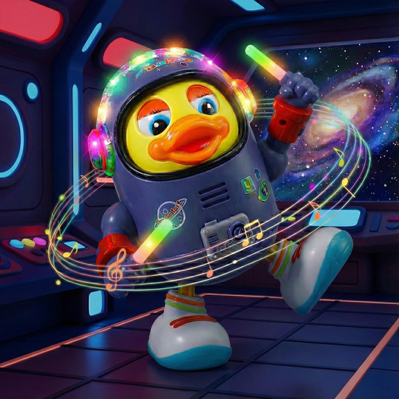 Astronaut Dancing Duck Toy for Kids | Electric Music, LED Lights & Interactive Waddling Gift
