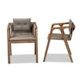 thumbnail image 3 of Baxton Studio Marcena Mid-Century Modern Grey Imitation Leather Upholstered and Walnut Brown Finished Wood 2-Piece, 3 of 5