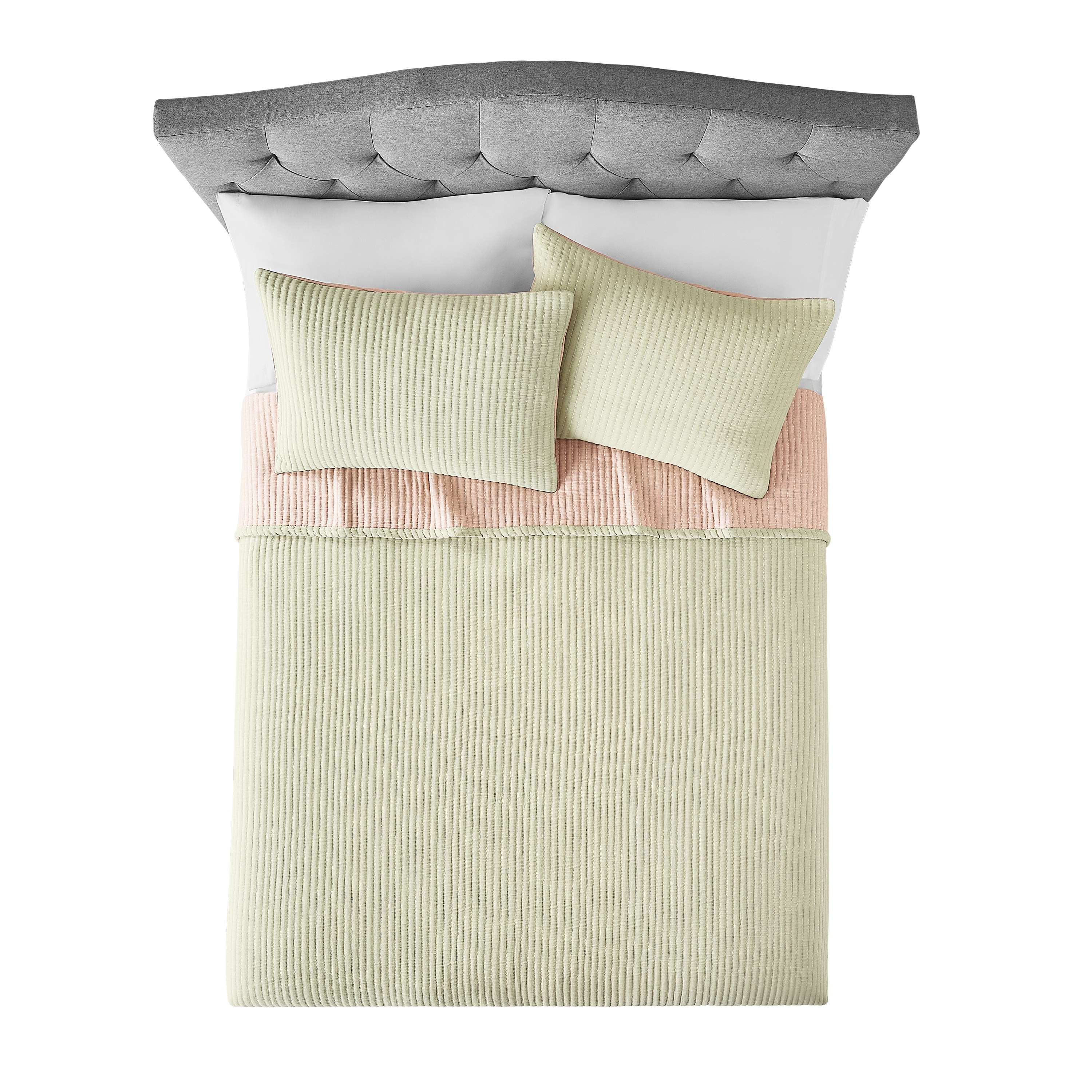 Mainstays 100% Cotton Matelasse Quilt Bedding Denier Filled Jacquard Quilts, Full/Queen - Reversible, Breathable