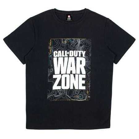 Call of Duty Warzone Black Crew Neck T-Shirt - Regular Fit Adult Crew Neck Tee: Small