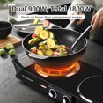 thumbnail image 3 of Techwood 1800W Portable Electric Stove, Double Infrared Ceramic Cooktop Burner with Dual Control, Anti-Scald Handles for RV Camping Home,Black, 3 of 6
