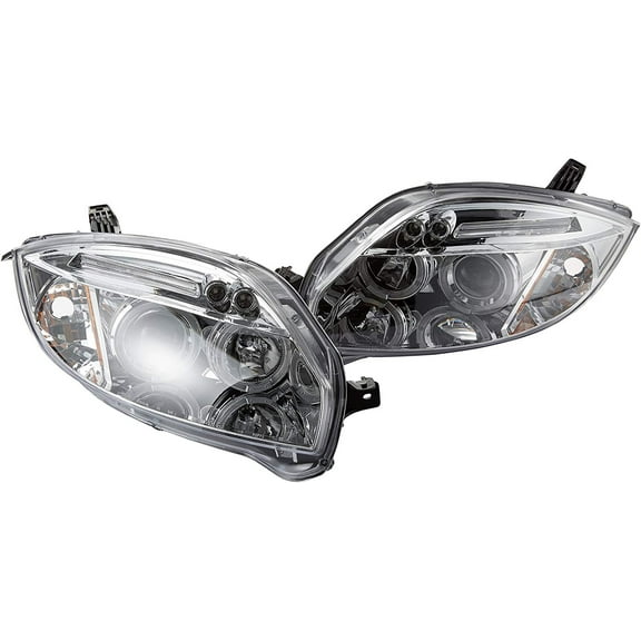 Halo Projector Headlight In Chrome Housing Clear Lens Made For And Compatible With 2006 - 2011 Mitsubishi Eclipse 06 07 08 09 10 11