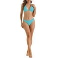 thumbnail image 2 of Conjuntos de Bikini Ribeteados para Mujeres, 2 Piezas con Tirantes Anchos y Parte Inferior de Triángulo con Cierre de Cordón, Trajes de Baño Azul Lago Grande, 2 of 5