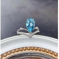 thumbnail image 2 of 2.20Ct Pear Cut Lab Created Blue Aquamarine Engagement Ring 14K White Gold Plated, 2 of 4