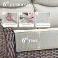 thumbnail image 6 of POCASSY 6 Inch Thick Cushion High Back Outdoor Wicker Patio Sofa, All Weather Brown Wicker Furniture 3-Seater Sofa Patio Couch for Porch in Beige, 6 of 9