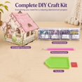 thumbnail image 4 of 3D Wooden House Diamond Painting Kit, DIY Wooden Winter Diamond Art House Kit with Creative Beaded Craft Design for Home Decoration, Holiday Display and Gift Projects (pink), 4 of 8
