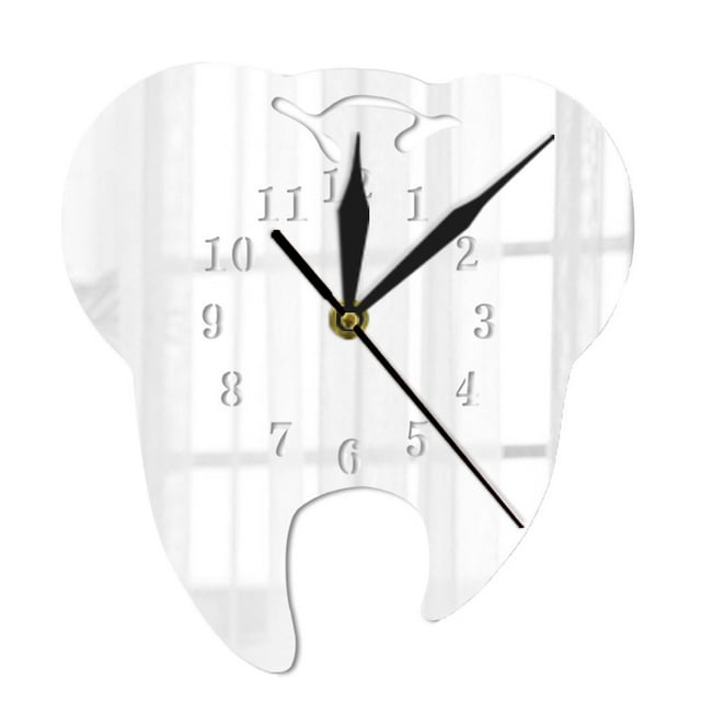 HOARBOEG 3D Creative Creative Teeth Acrylic Mirror Wall Clock Home Decoration Wall Clock