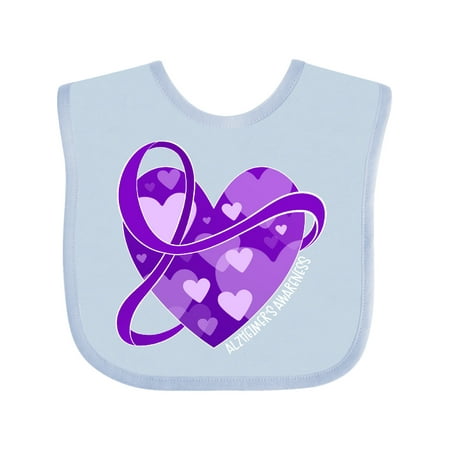 

Inktastic Alzheimers Awareness Purple Ribbon Around Heart Gift Baby Boy or Baby Girl Bib