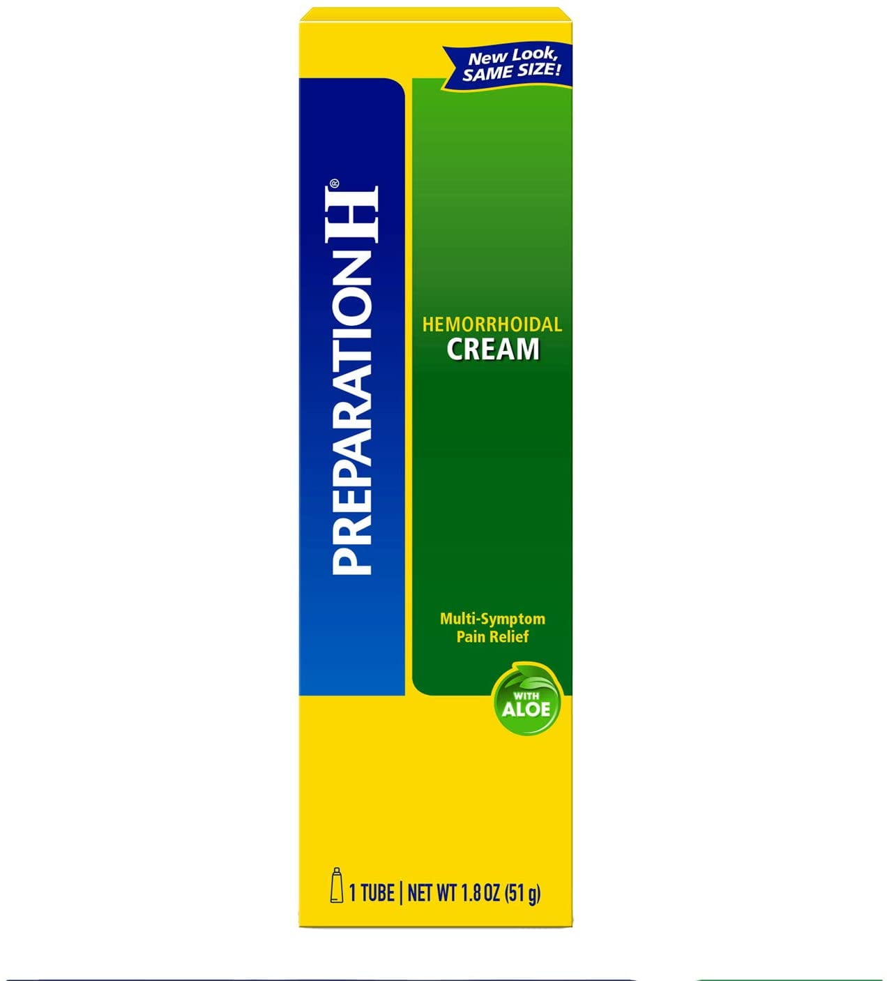 Preparation H Hemorrhoid Cream, MultiSymptom Pain Relief with Aloe, 1.