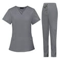 thumbnail image 1 of Conjunto de uniforme para mujer Strade Fareast Limited pantalones Superiores enfermera Gris XS, 1 of 8