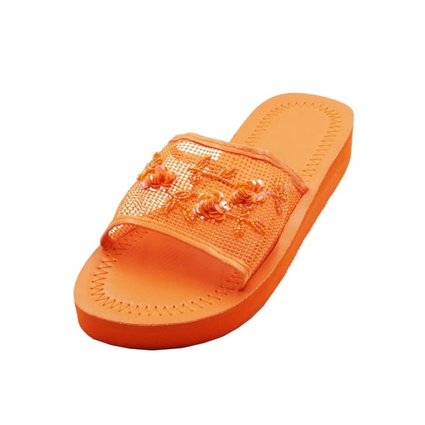 Lavra LAVRA Women's Chinese Sequin Mesh Slipper Open Toe Platform Chinese Slippers Walmart