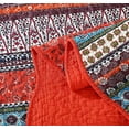 thumbnail image 3 of Chezmoi Collection Odette Boho Chic Bohemian 100% Cotton Quilt Set, King, Orange, 3-Pieces, 3 of 6