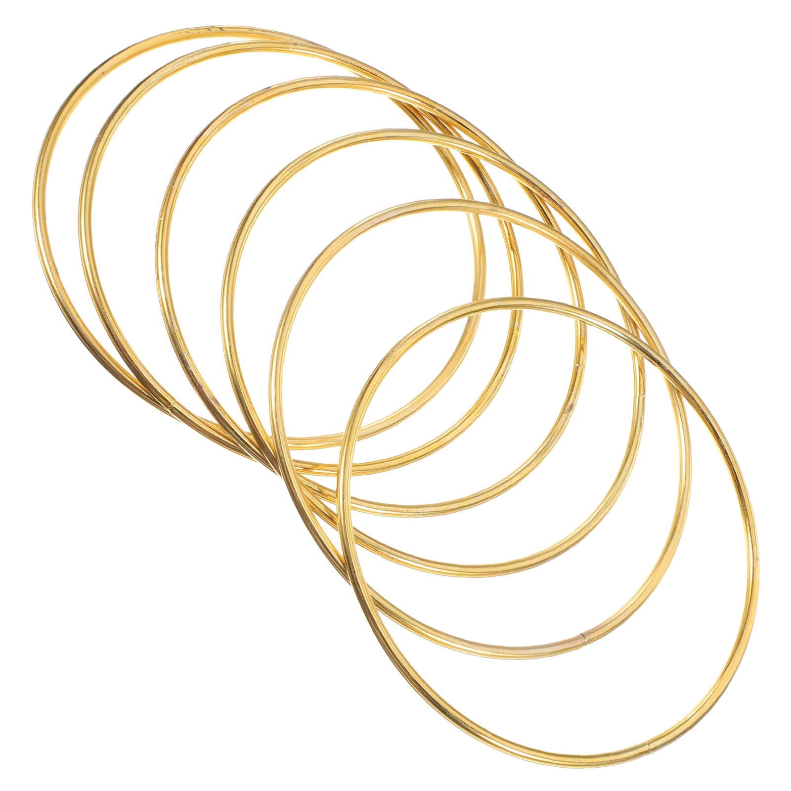 OUNONA Golden Alloy Craft Hoops for DIY Dream Catchers and Wreaths 6Pcs