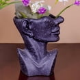 thumbnail image 1 of Jarrón de Resina para Rostro , Jarrón para La Cabeza, Moderno , Escultura Artística, Flor, Planta, Maceta, Decoración para hogar, C Negro Soledad Jarrón de plantas, 1 of 8