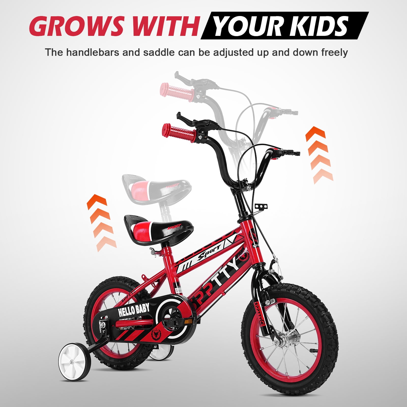 SPPTTY Kids Bike for 2-16 Years Old,12"-20" Bike for Boys Girls with Training Wheels,Dual Hands Brakes