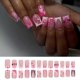 thumbnail image 2 of Valentine's Day Pink Heart Designs Medium Square Press On Nail for Fashionable Women Seeking Romance Style, 2 of 4