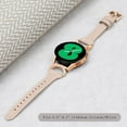 thumbnail image 4 of PINHEN Genuine Leather Bands Compatible for Samsung Galaxy Watch 7/6/5/4 40mm 44mm, 5 Pro, Watch 6/4 Classic 43mm 47mm 42mm 46mm, Horn-shaped Diamond Metal Strap, Bling Slim 20mm Wristband for Women, 4 of 7
