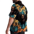 thumbnail image 3 of Bats Men's Short Sleeve Spread Collar Beach Shirts Casual Printed Button Down Unisex Summer Tops, 3 of 6