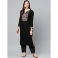 thumbnail image 2 of Idalia Embroidered Black Kurta With Palazzo Pants, 2 of 5