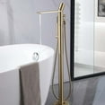 thumbnail image 2 of Freestanding Clawfoot Tub Faucet with Hand Shower, Floor Mount Copper Tub Filler, 2 of 8